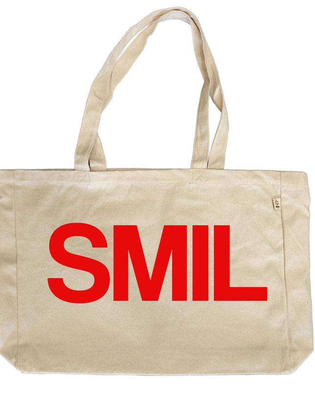 Stor mulepose - indkøbstaske - SMIL